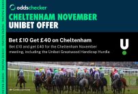 Unibet Sign Up Offer: Bet £10 Get £40 on the Cheltenham November Meeting