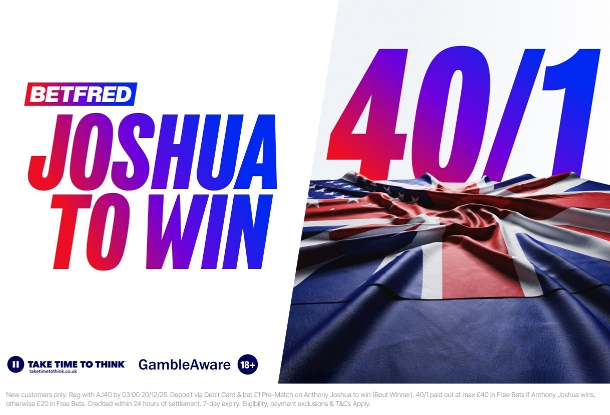 Betfred Jake Paul vs Anthony Joshua Offer: Get 40/1 on AJ to Win