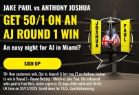 Jake Paul vs Anthony Joshua Offer: Get 50/1 on an AJ 1st Round Win with talkSPORT BET