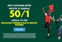 Paddy Power Wolves v Arsenal Offer: Get 50/1 on the Gunners to Win