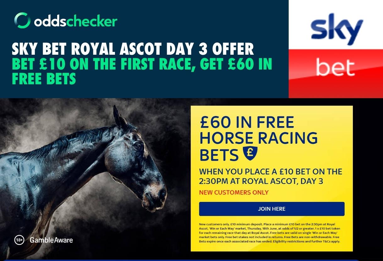Place a £10 Bet on the First Race at Royal Ascot, Get £60 in Free Bets with Sky Bet