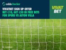 VivatBet Sign Up Offer: Bet €10, Get €50 for Spurs vs Aston Villa