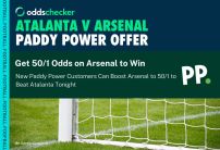 Paddy Power Offer: Get 50/1 Odds That Arsenal Beat Atalanta in the Champions League