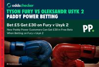 Paddy Power Tyson Fury v Oleksandr Usyk 2 Betting: Offers and Betting Markets