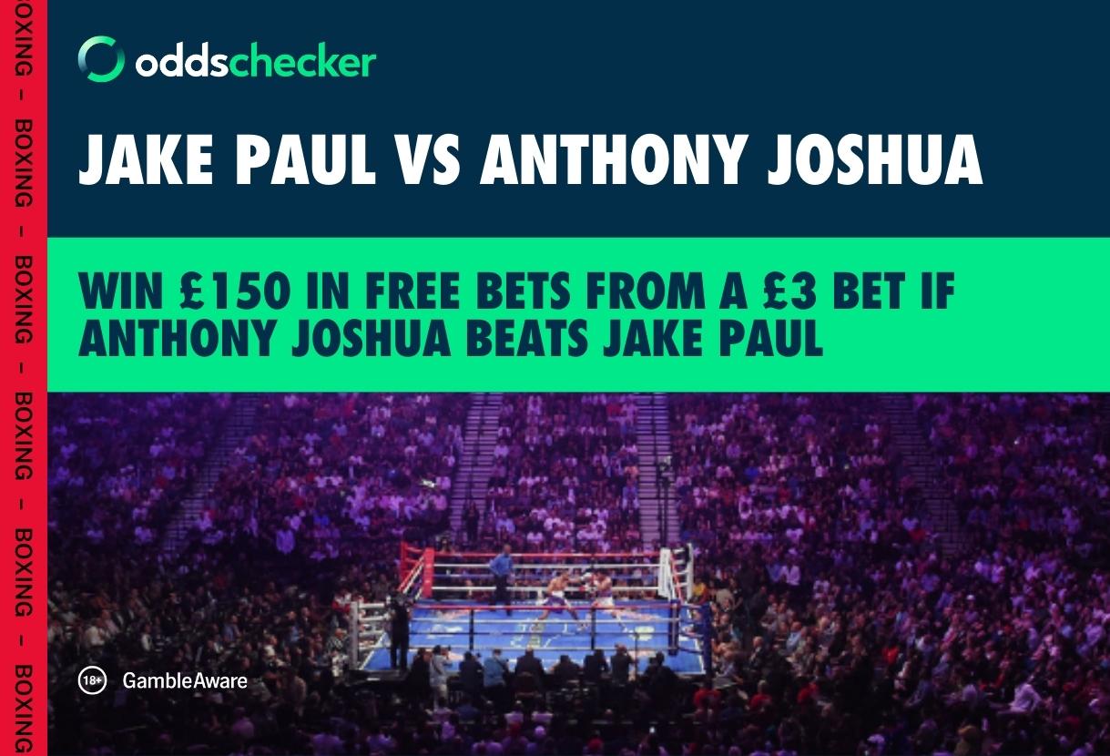 Win £150 in Free Bets from a £3 Bet if Anthony Joshua Beats Jake Paul