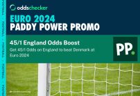 Euro 2024 Betting Offers: Paddy Power 45/1 England to Beat Denmark Promotion