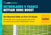 Euro 2024 Offer: Get 50/1 Odds That There is a Goal in Netherlands v France With Betfair Sportsbook