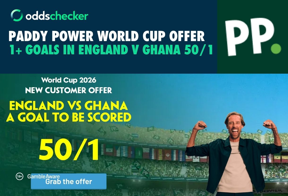 Paddy Power World Cup Offer: Get 50/1 on a Goal to be Scored in England v Ghana