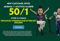 Arsenal v Atletico Paddy Power Offer: Get 50/1 on Over 0.5 Goals Scored