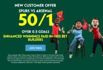Spurs v Arsenal Paddy Power Offer: Get 50/1 on 1+ Goals in the North London Derby