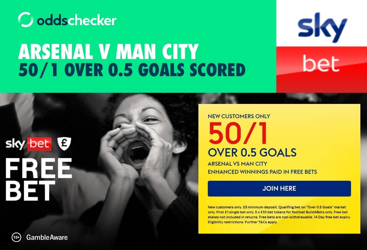 Sky Bet Carabao Cup Final Offer: Get 50/1 on 1+ Goals Scored in Arsenal v Man City