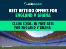 Claim £250+ in Free Bets for England v Ghana with the Top World Cup Betting Offers