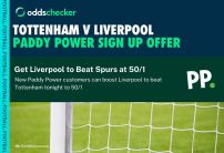 Paddy Power Sign Up Offer: Get Boosted Odds on Liverpool to Beat Tottenham at 50/1