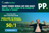 Paddy Power England v Ghana Odds Boost: Get 50/1 on a Goal to be Scored in the Game