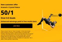 Betfair Offer: Get 50/1 On Over 0.5 Goals in Arsenal v Crystal Palace 