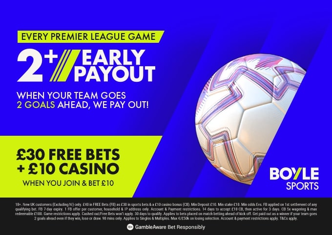 Claim £40 in Free Bets and 2+ Early Payout on Every Premier League Game with BOYLESports