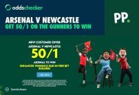 Paddy Power Offer: Get 50/1 on Arsenal to Beat Newcastle 