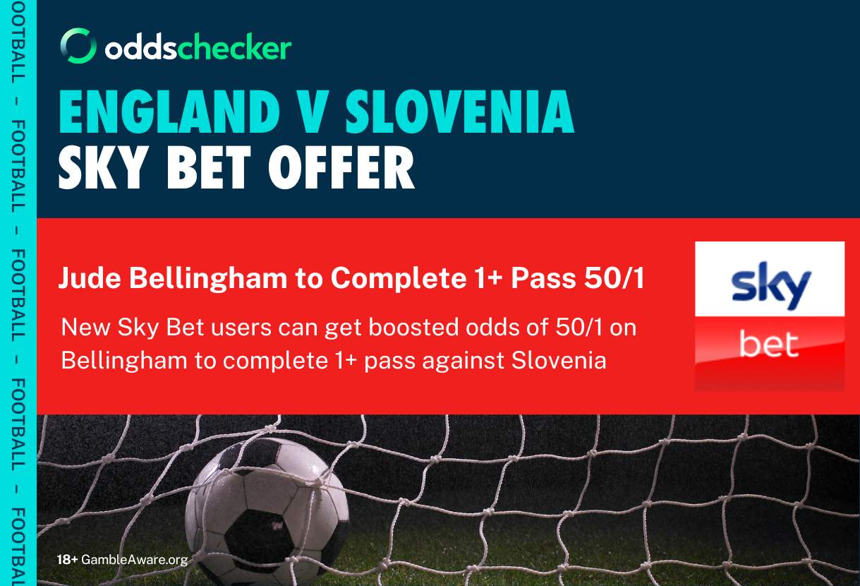 Boost Jude Bellingham to 50/1 to Make 1+ Pass Against Slovenia With Sky Bet