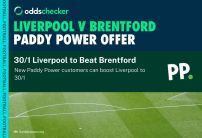 Paddy Power 30/1 Sign Up Offer: Boost Liverpool to 30/1 to Beat Brentford