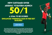 Paddy Power UCL Offer: Get 50/1 on a Goal to Be Scored in Arsenal v Bayern Munich
