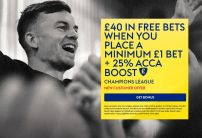 Sky Bet Offer: Get £40 in Free Bets + 25% Acca Boost for the Champions League tonight 