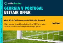 Betfair 50/1 Odds Boost: New Customers Boost a Goal to be Scored in Georgia v Portugal