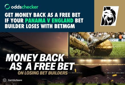 Get Money Back as a Free Bet if your Panama v England Bet Builder Loses with BetMGM