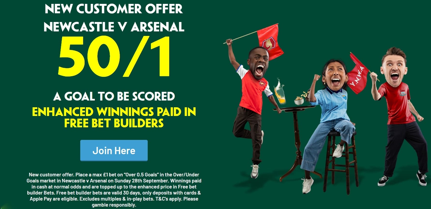 Paddy Power Newcastle v Arsenal Offer: Get 50/1 on 1+ Goal Scored