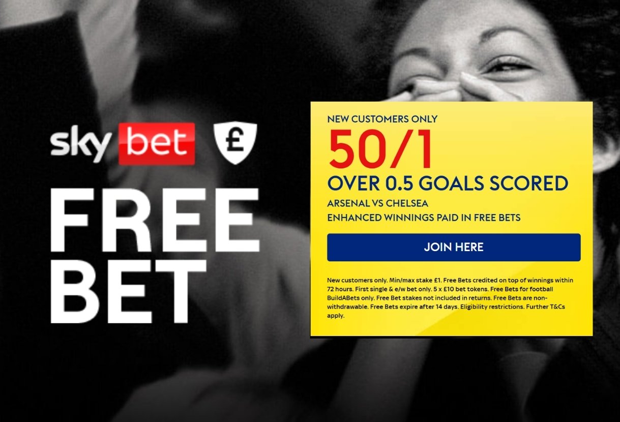 Sky Bet Sign Up Offer: Boost a Goal to Be Scored in Arsenal v Chelsea to 50/1