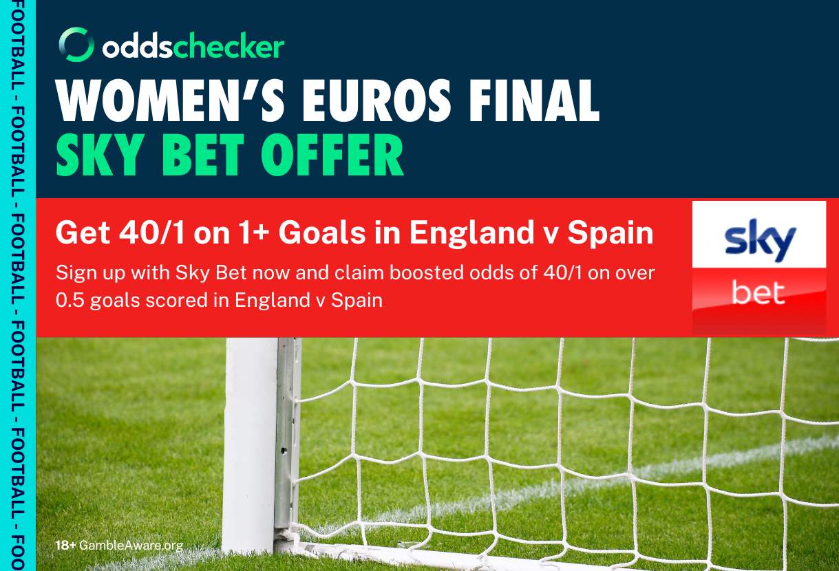 Sky Bet England v Spain Offer: Get 40/1 on a Goal to be Scored in the Women's Euro Final