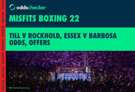 Professional boxing match with betting analysis overlay