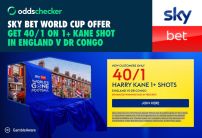 Sky Bet World Cup Offer: Get 40/1 on 1+ Kane Shot in England v DR Congo