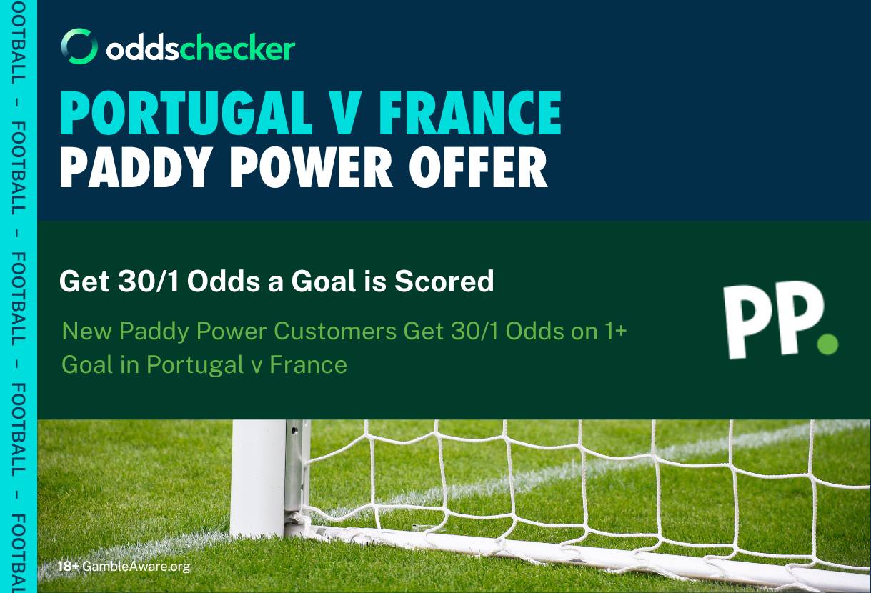 Paddy Power 30/1 Portugal v France Boost: Get 30/1 Odds a Goal is Scored in the Game