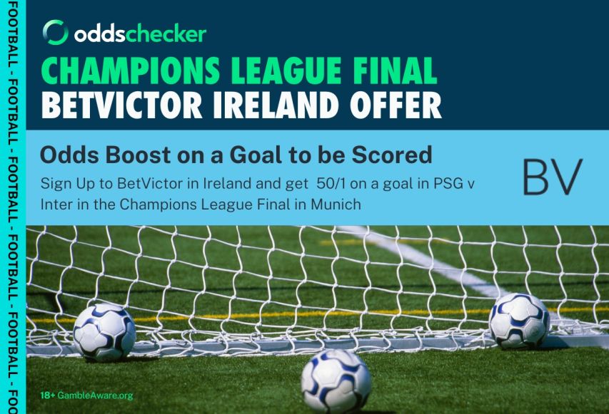 Champions League Odds Boost: Get 50/1 on a Goal to be Scored in PSG v Inter with BetVictor Ireland