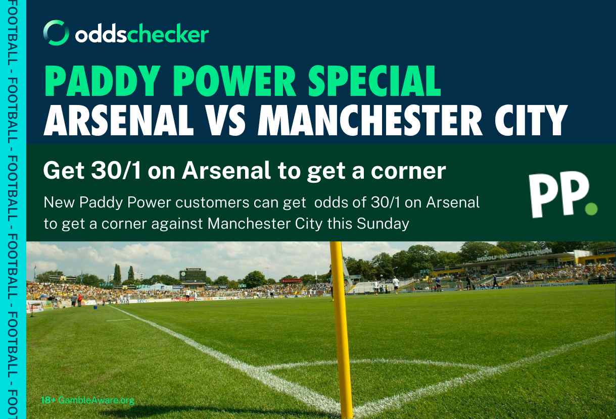 Paddy Power Arsenal vs Manchester City Offer: Get 30/1 on Arsenal to Get a Corner