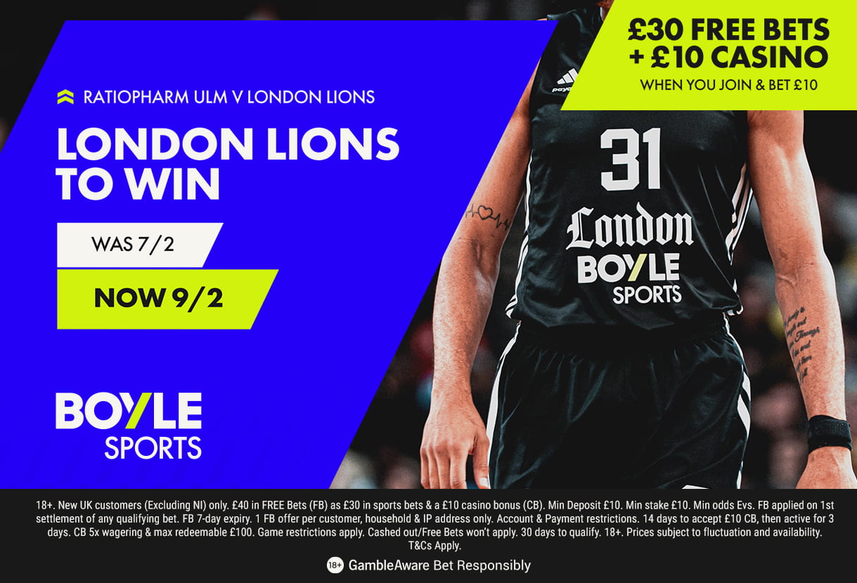 BOYLESports Sign Up Offer: Bet £10, Get £40 on the Unbeaten London Lions