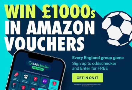 Win £1000s in Amazon Vouchers from England’s Euro 2024 Matches on Bet Bingo