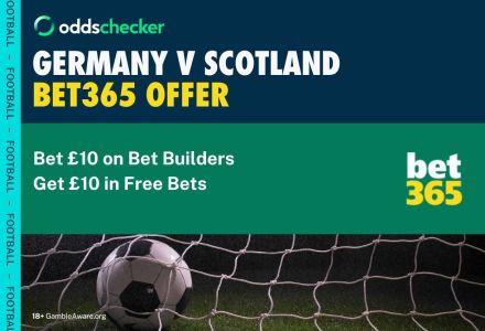 bet365 Germany v Scotland Offer: Bet £10 on Bet Builders, Get £10 in Free Bets