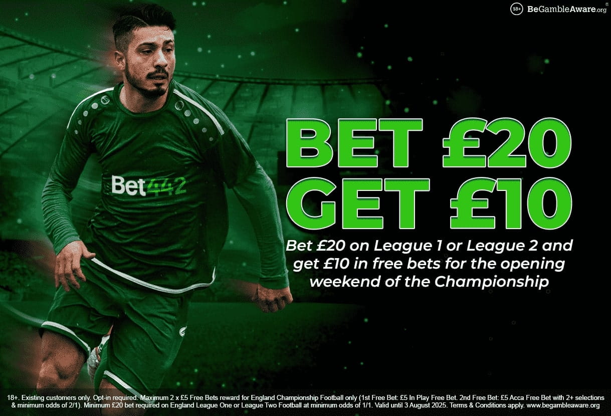 Bet442 Betting Offer: Bet £20 Get a £10 Free Bet for the New EFL ...