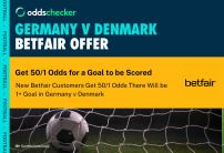 Betfair Germany v Denmark: 50/1 Odds Boost Promotion for 1+ Goal to be Scored in the Game