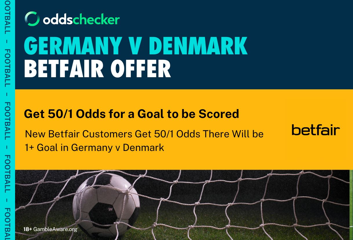 Betfair Sign Up Offer: Get 50/1 Odds That a Goal is Scored in Germany v Denmark