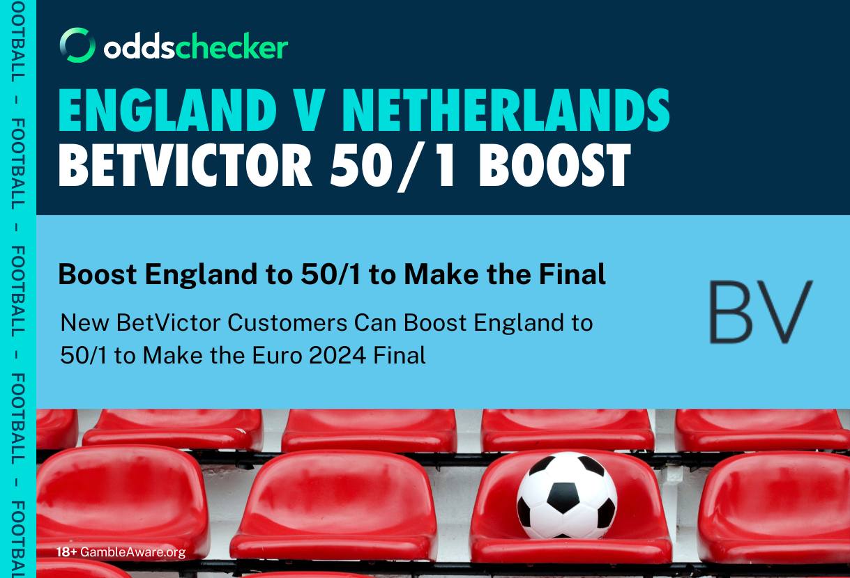 Euro 2024 Betting Offers: BetVictor 50/1 England to Make the Final Promotion