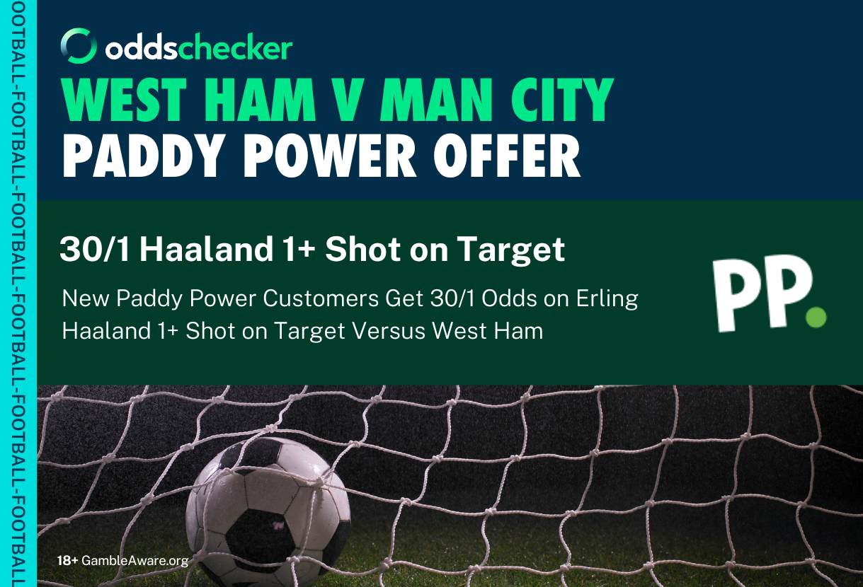 Paddy Power 30/1 Haaland Odds Boost: Erling Haaland 1+ Shot on Target Versus West Ham Promotion