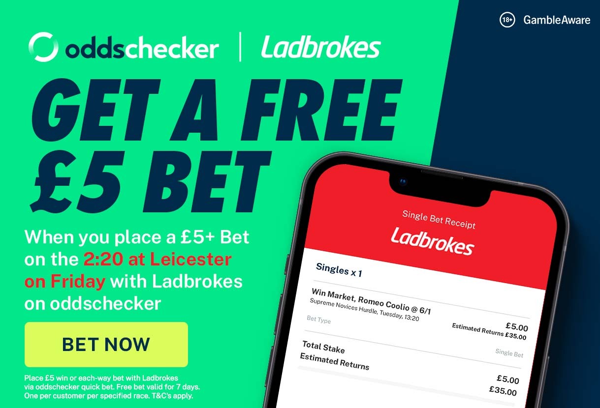 Bet £5+ on the first race at Leicester & Get a £5 free bet with Ladbrokes