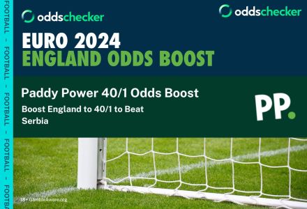 Euro 2024 Betting Offers: Paddy Power 40/1 England to Beat Serbia Promotion