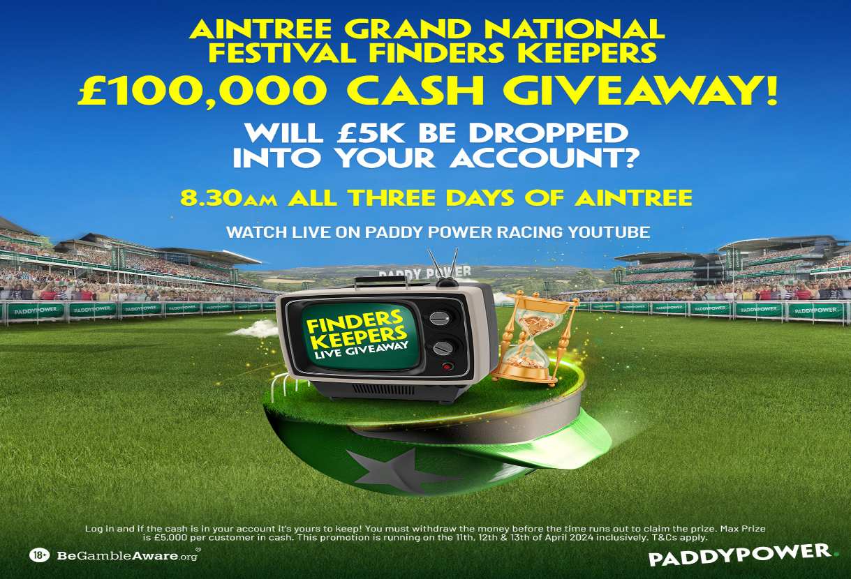Paddy Power Aintree Grand National Finders Keepers Promo: £100,000 Cash Giveaway