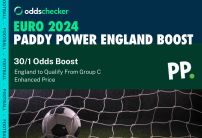 Paddy Power Sign Up Offer: Boost England to 30/1 to Progress From Group C at Euro 2024