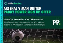 Paddy Power Offer: Boost Arsenal to 40/1 or Man United to 100/1 to Win Tonight's Premier League Game