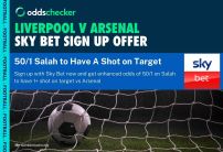 Liverpool v Arsenal Sky Bet Offer: 50/1 Salah to Have A Shot on Target
