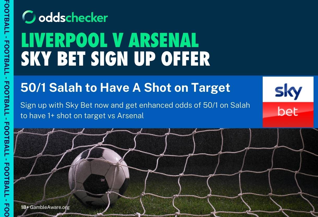 Liverpool v Arsenal Sky Bet Offer: 50/1 Salah to Have A Shot on Target